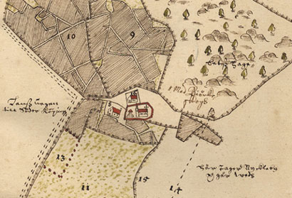 Prästgården, klockargården samt kyrkan och klockstapeln i Tingstad, Lösings härad i Östergötland redovisas i akt D4:139