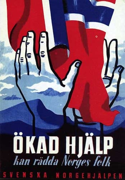 En affisch för svenska norgehjälpen