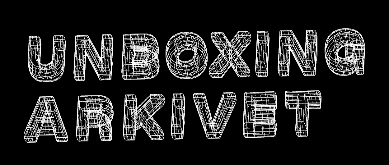 En skylt med texten unboxing arkivet
