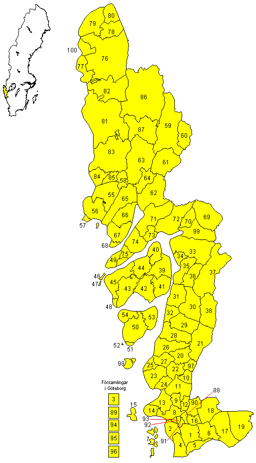 Karta folkräkning 1890, Göteborgs- och Bohus län