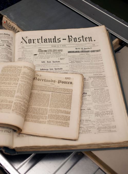Inskannad bild föreställande uppslag i tidningen Norrlands-Posten