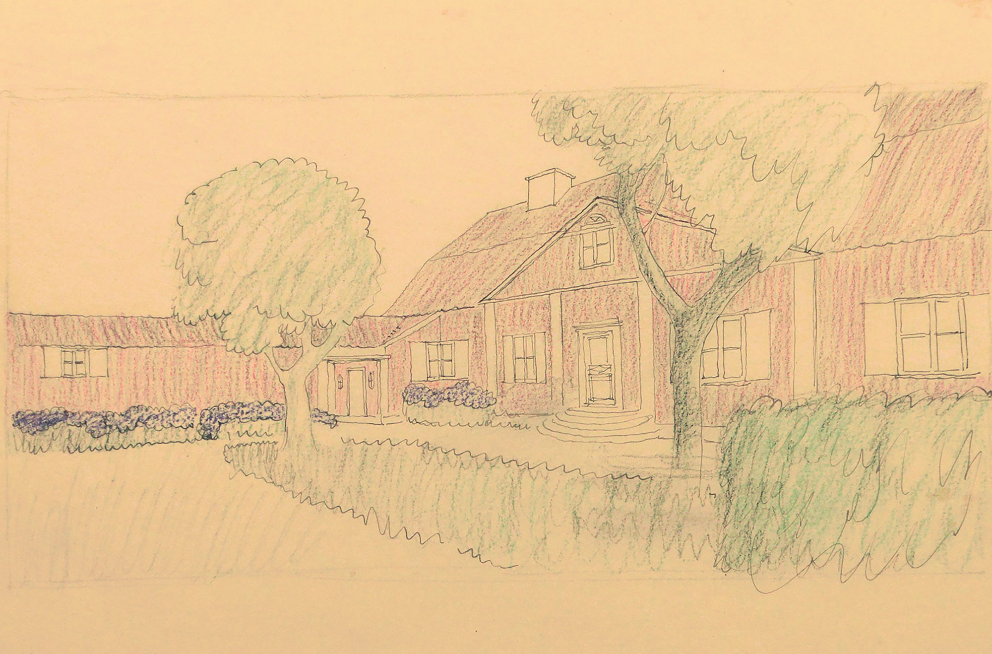 Skiss till prästgård i Ålberga i Södermanland av Gunnar Asplund