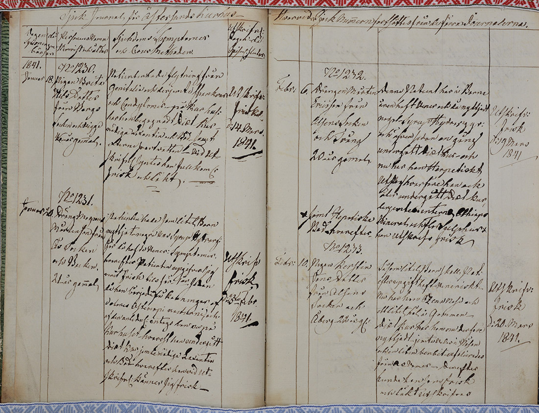 En öppen bok med handskriven text, troligen ett protokoll eller register från 1800-talet