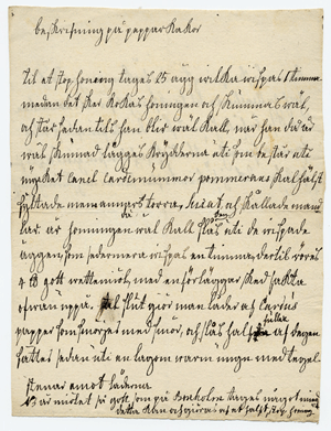 Bild av ett recept på pepparkakor från 1700-talet
