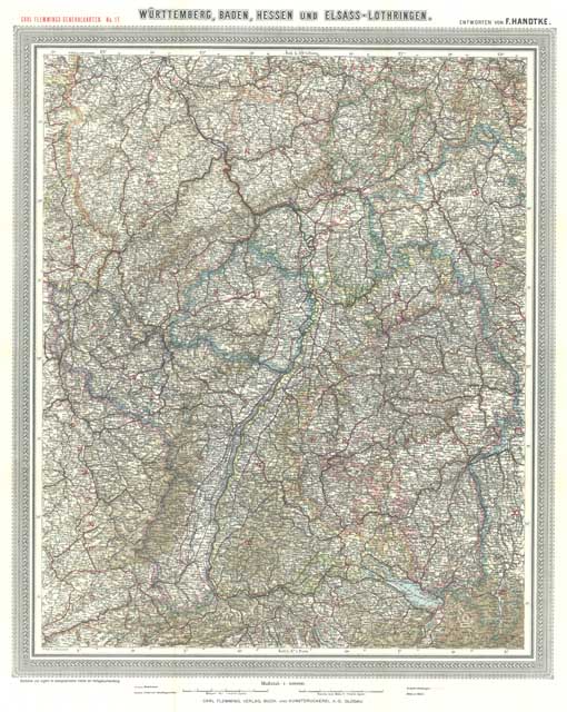 Karta över Alsace-Lorraine från 1900-talets början
