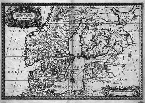 Karta över norden från Suecia antiqua