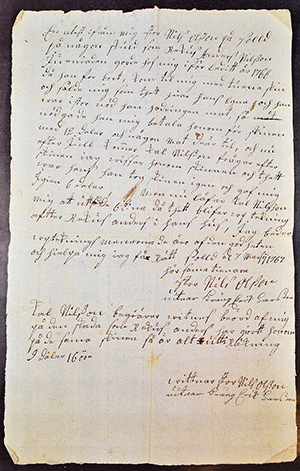 Ett handskrivet dokument