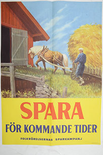 En affisch med titeln SPARA