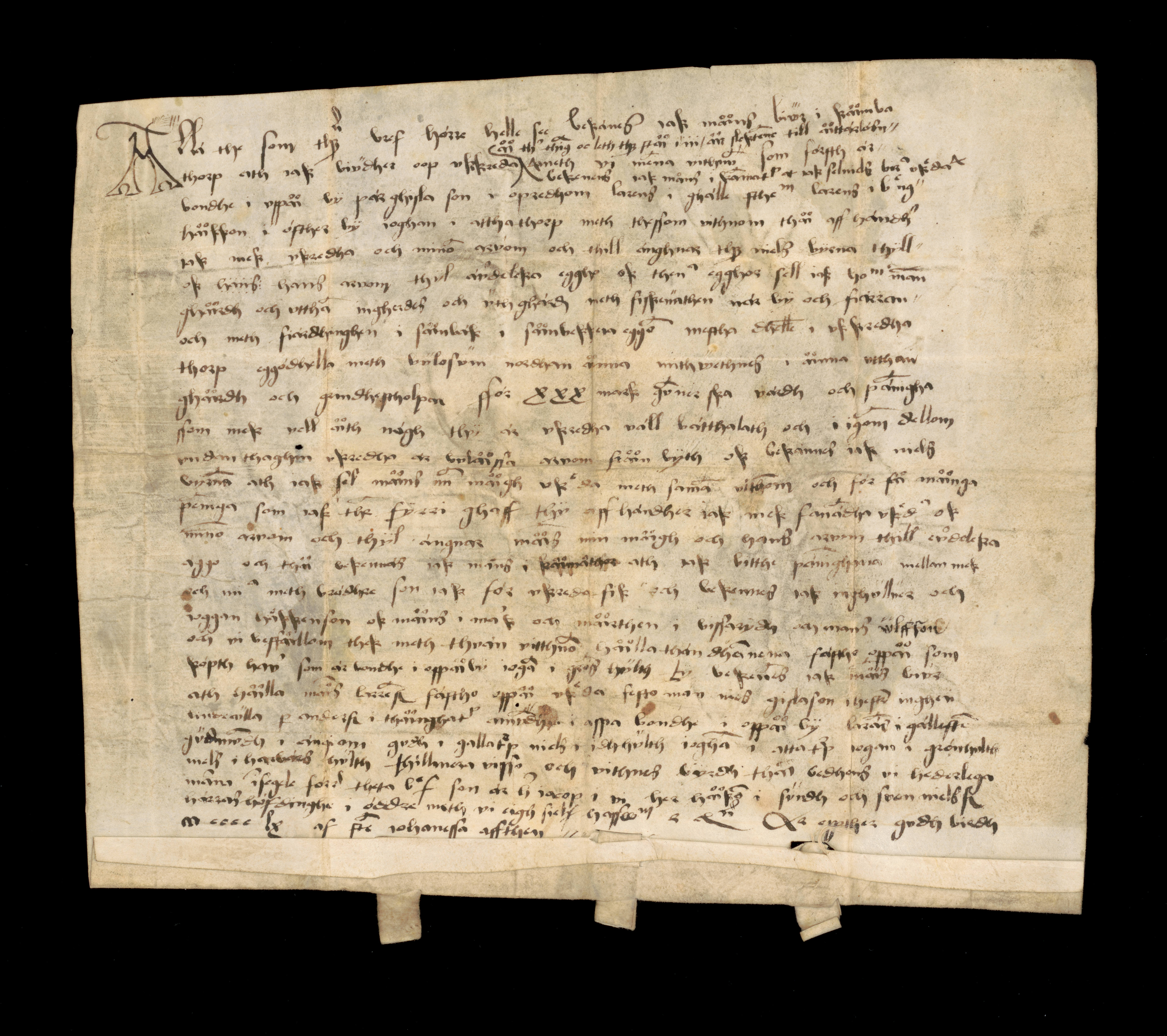 Medeltida pergamentbrev från år 1460