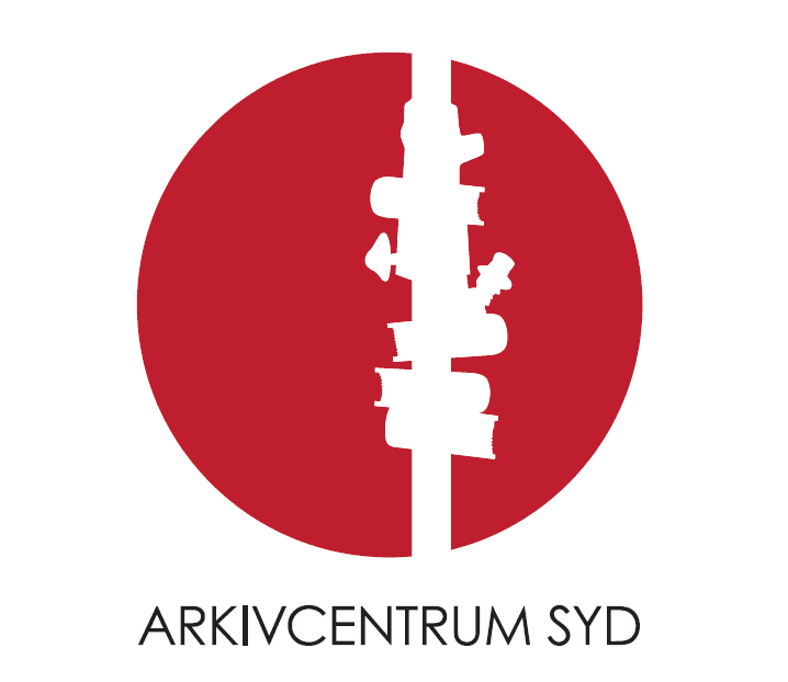 En röd cirkel med ett vitt mönster som delar cirkeln strax höger om mitten.