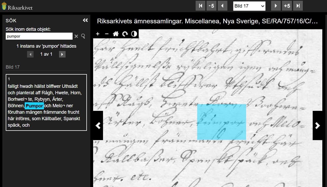 skärmdump från NAD med en textsida