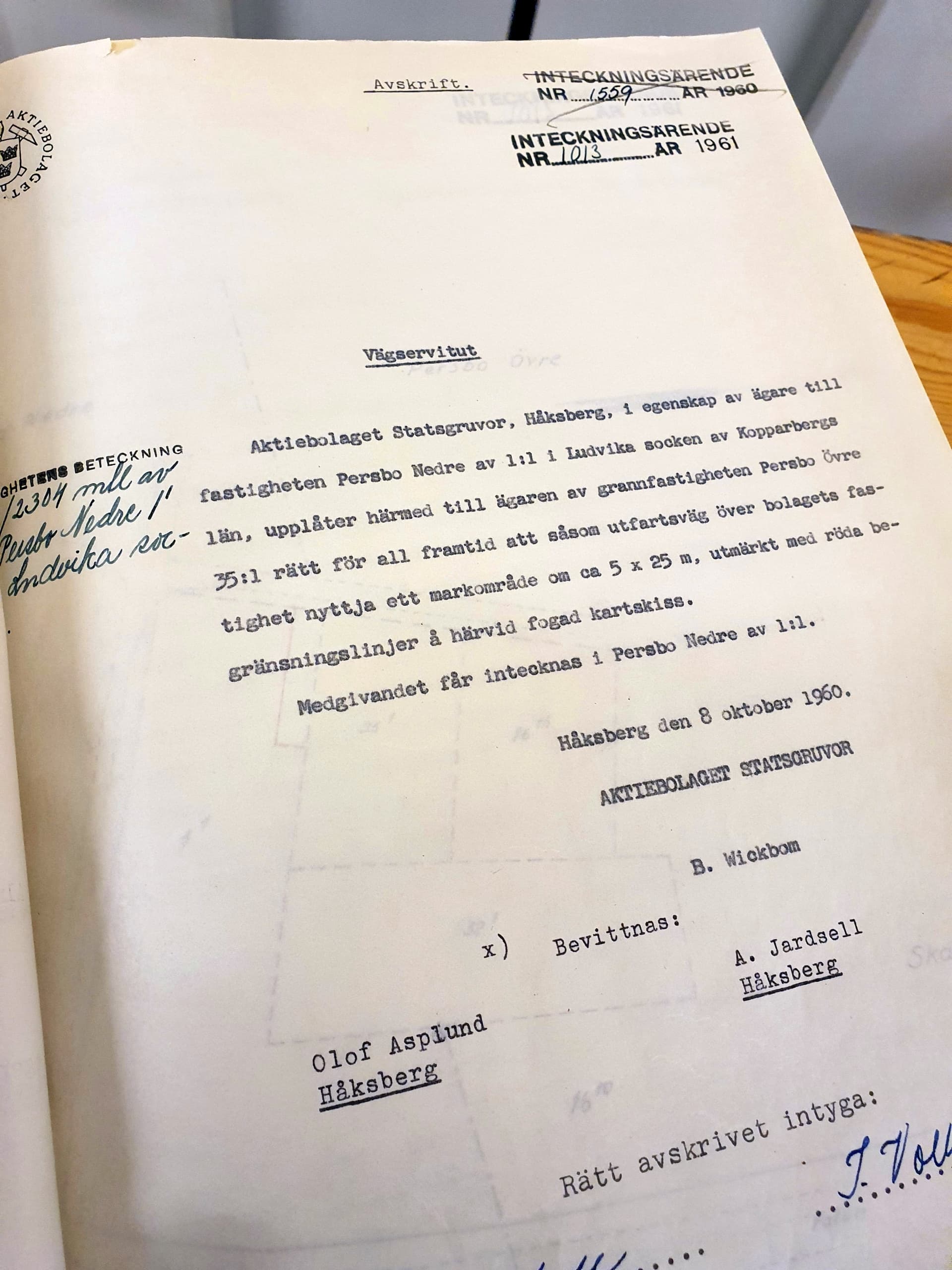 Detalj ur ett vägservitut från år 1960.